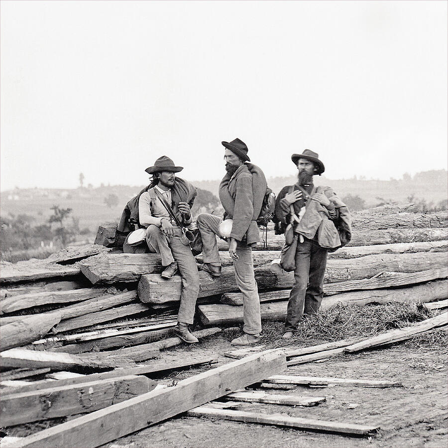 Three Johnnie Reb Prisoners, Gettysburg, Pennsylvania Photograph by ...