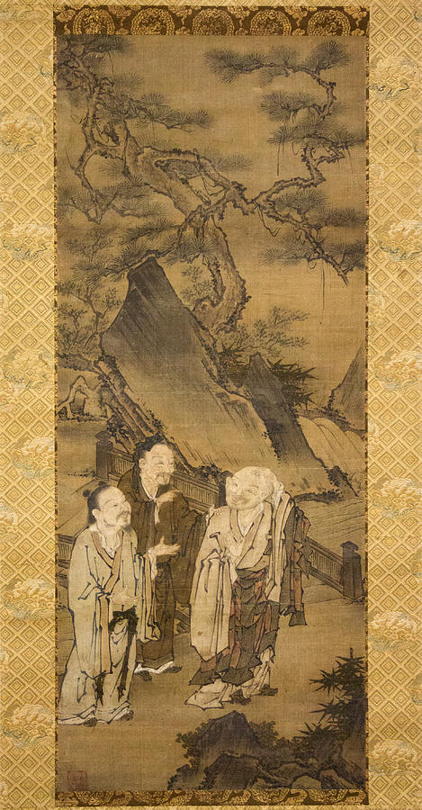 Three Laughers of Tiger Ravine Painting by Sekisho Shoan