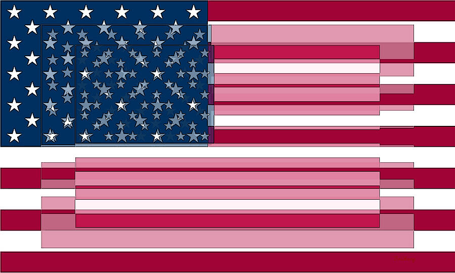 American Flag Digital Art - Three Layered Flag by David Bridburg