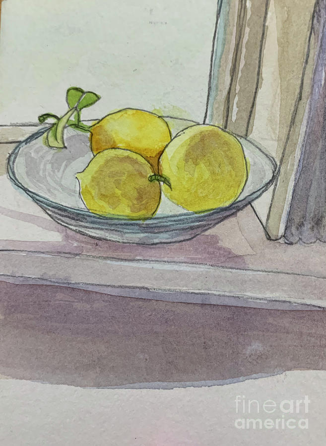  Three Lemon Bowl Painting by Carol Oufnac Mahan