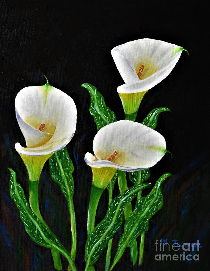 Three Lilies Painting by Melvin Turner