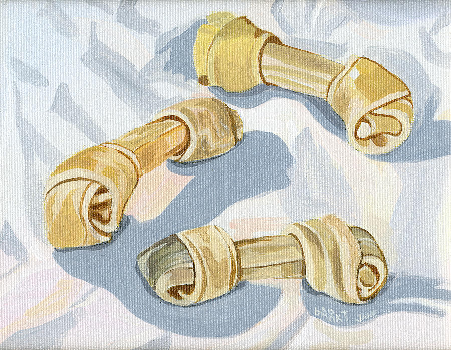 Three little bones Painting by Jane Dunn Borresen