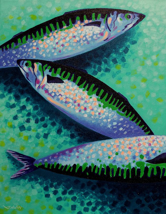 Fish Painting - Three Mackerel by John  Nolan