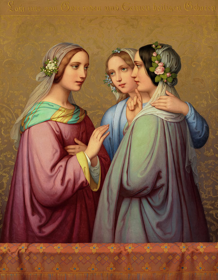 Three Maidens Painting by Marie Ellenrieder - Pixels