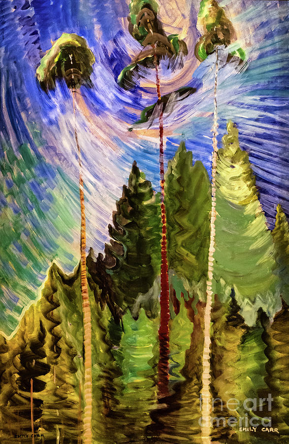 Three Mature Trees 1939 by Emily Carr Painting by Emily Carr