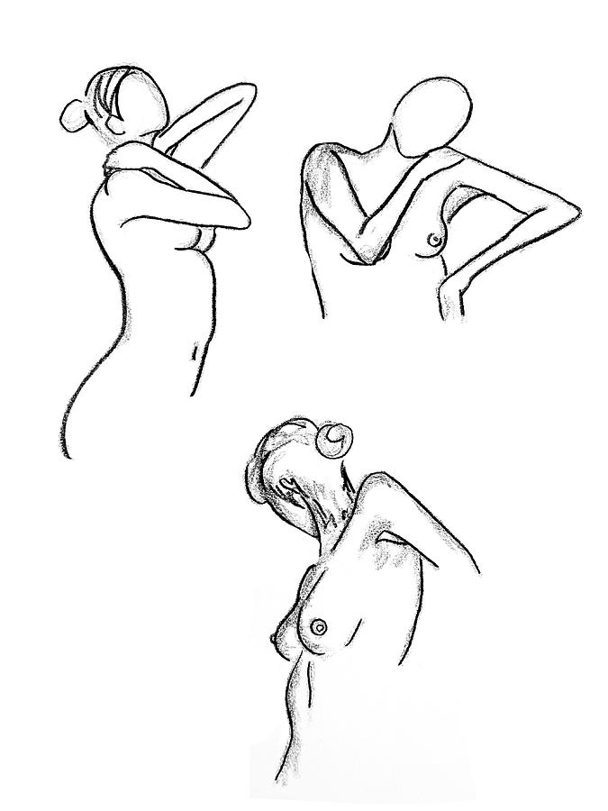 Three Minute Figure Drawings Drawing by Jean Haynes