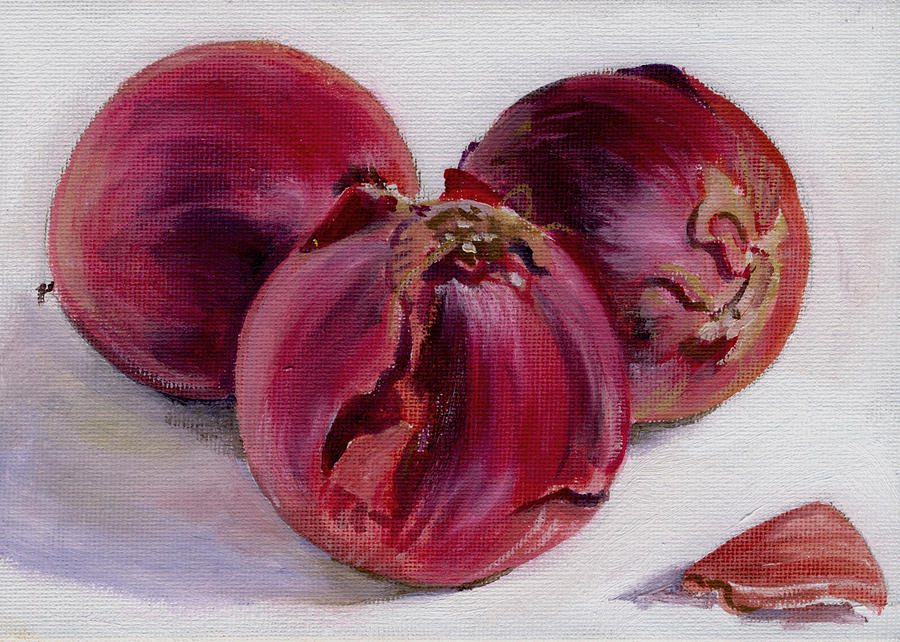 Three More Onions Painting by Sarah Lynch