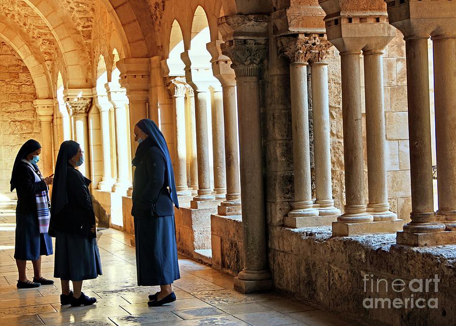 Three Nuns in Blue Photograph by Munir Alawi