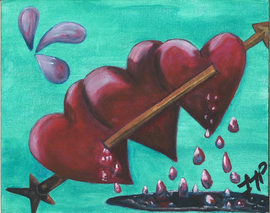 Three Of Hearts Painting by Esoteric Gardens KN