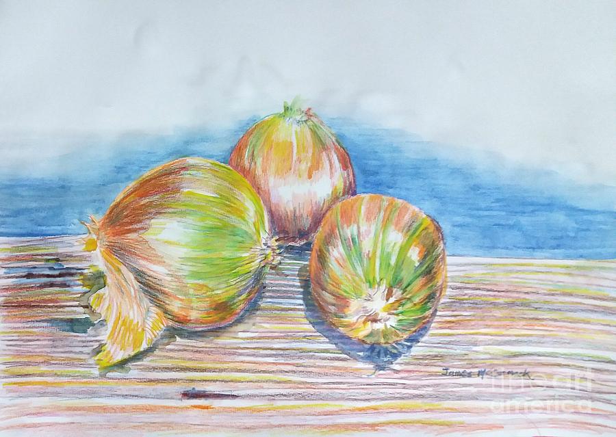 Three Onions Drawing by James McCormack