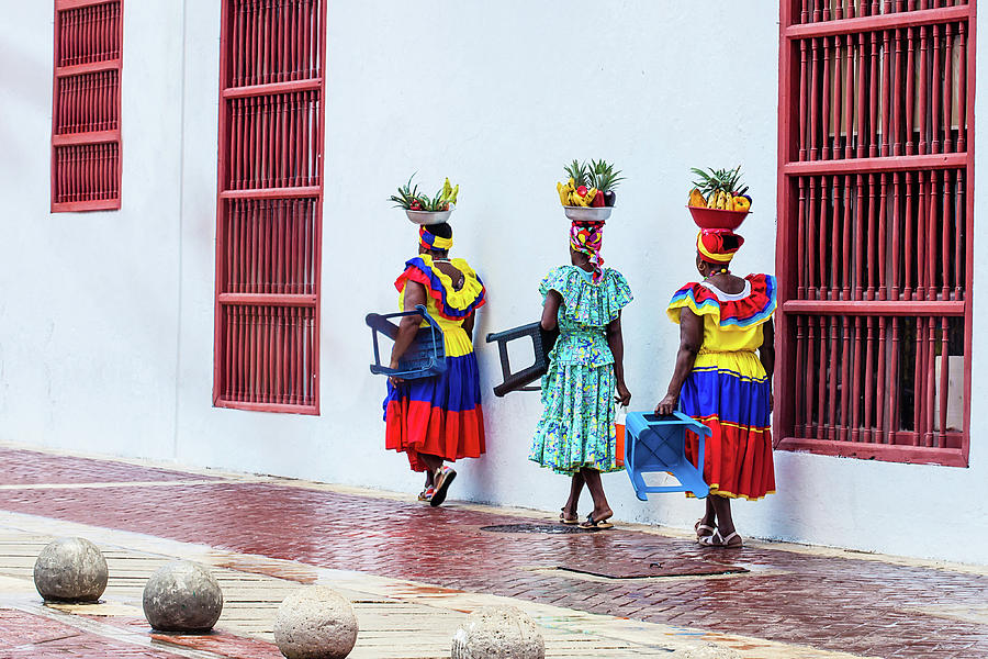 Three Palenqueras at Cartagena de Indias Photograph by Anamaria Mejia ...