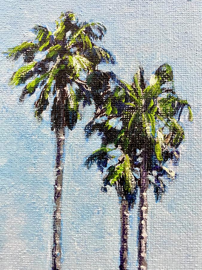 Three Palm Trees Painting by Masha Batkova