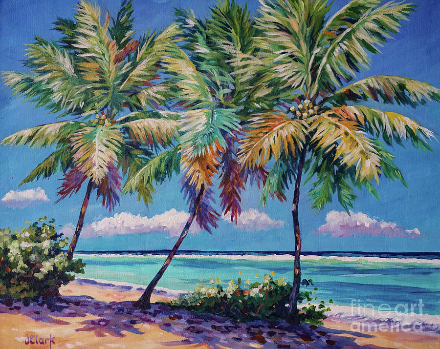 Beach Painting - Three Palms- East End by John Clark