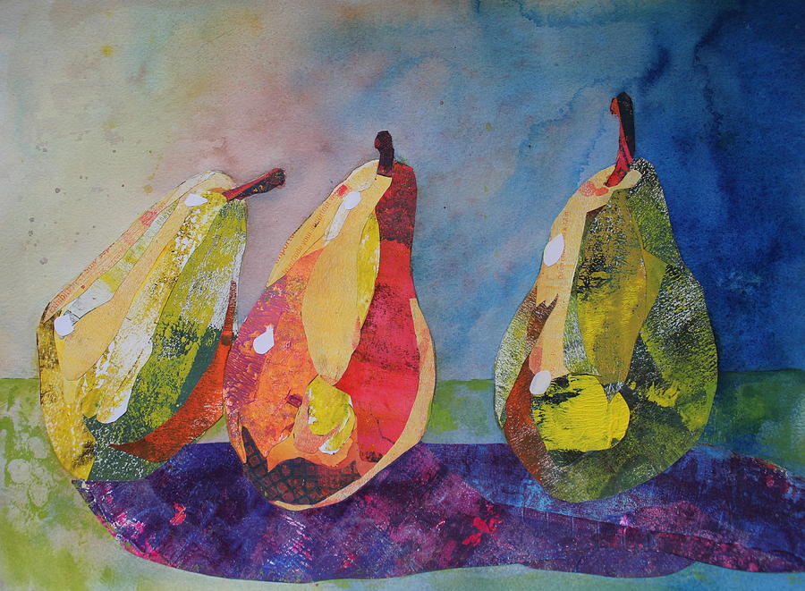 Three pears beats a full house Painting by Ruth Kamenev