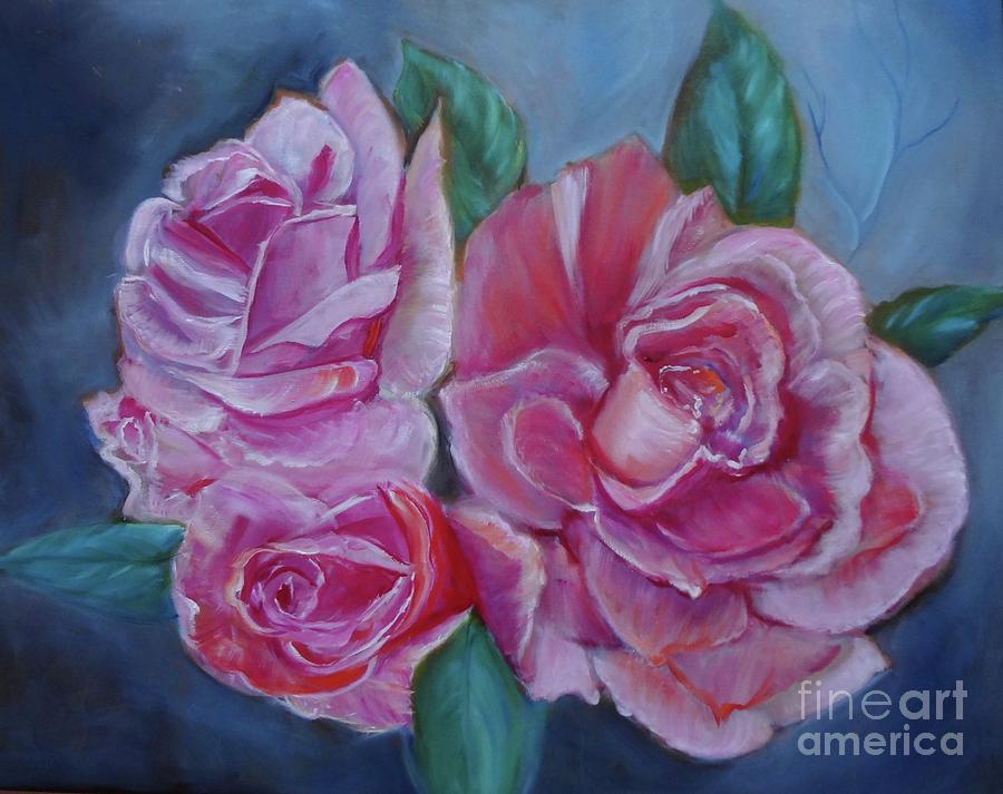 Trio of Roses Painting by Jenny Lee