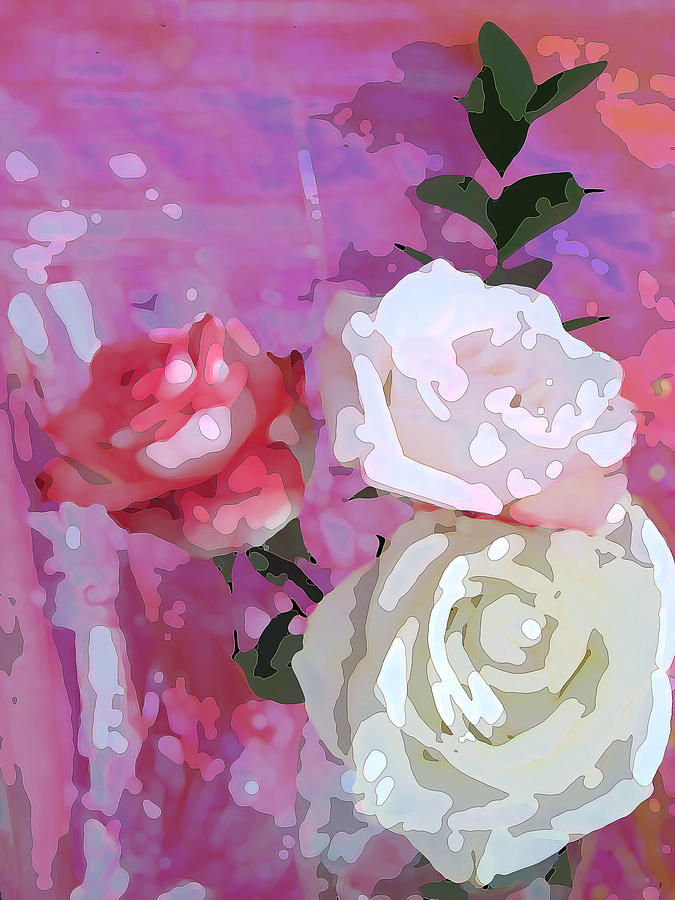 Three Roses Digital Art by Corinne Carroll