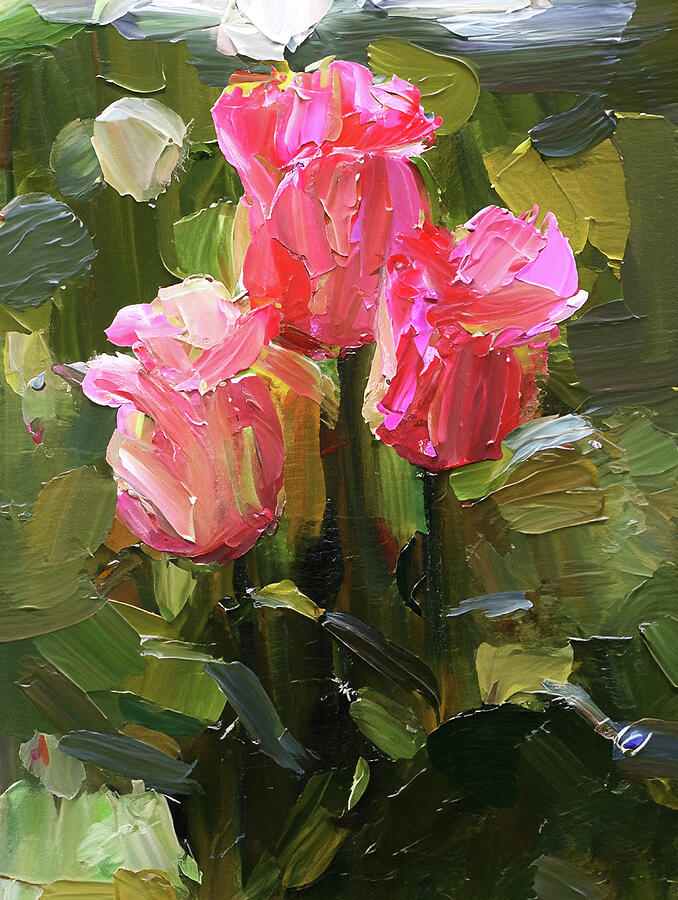Three Roses From The Garden Mixed Media by Pheasant Run Gallery