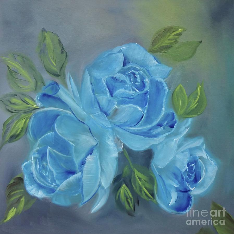 Three Roses Painting by Jenny Lee
