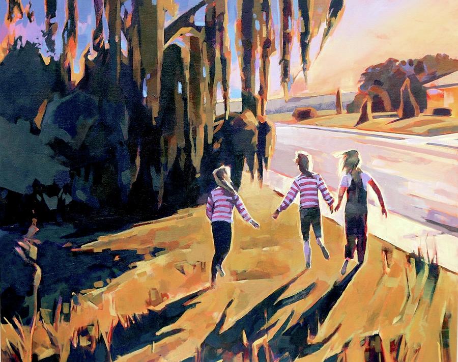 Three Running Painting by Tim Heimdal