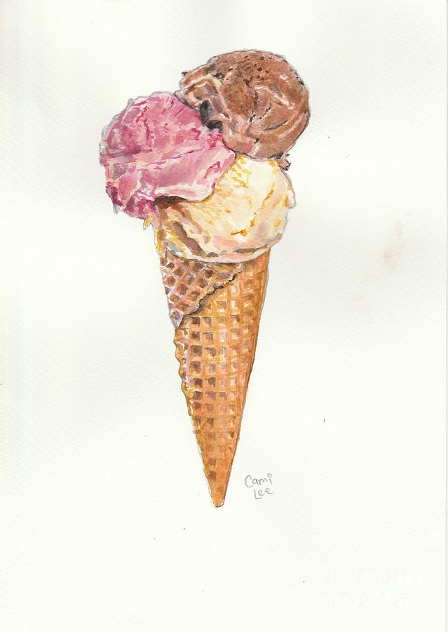 Three Scoops Painting by Cami Lee