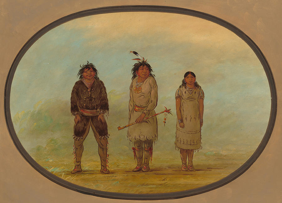 Three Selish Indians Drawing by George Catlin - Fine Art America