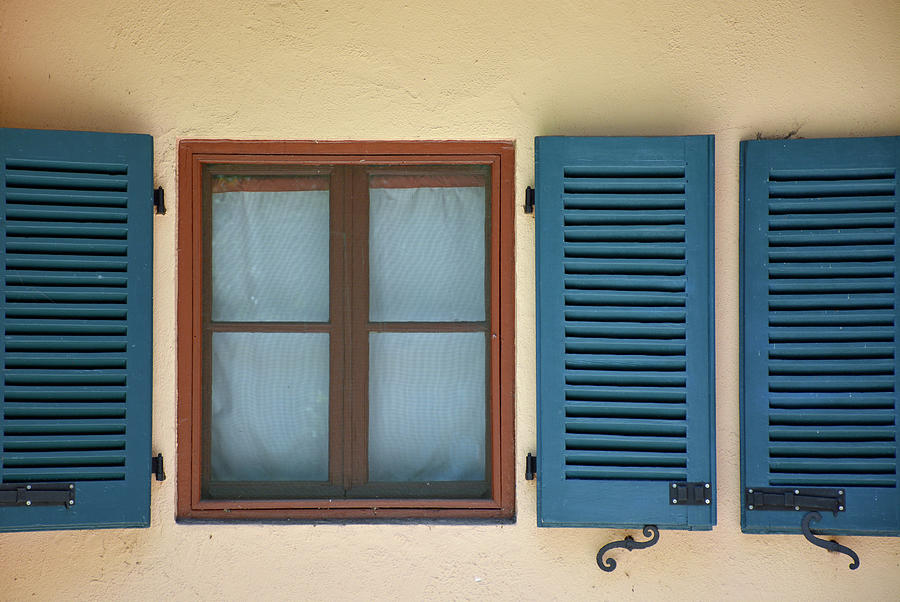 Three Shutters and a Window at Villa Marianna Photograph by Bruce Gourley