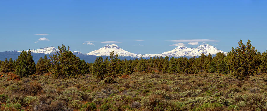 Three Sisters Panorama Photograph by Loyd Towe Photography