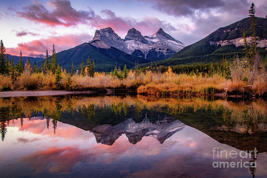 Three Sisters Reflection Photograph by Thomas Nay Three Sisters Reflection Photograph by Thomas Nay