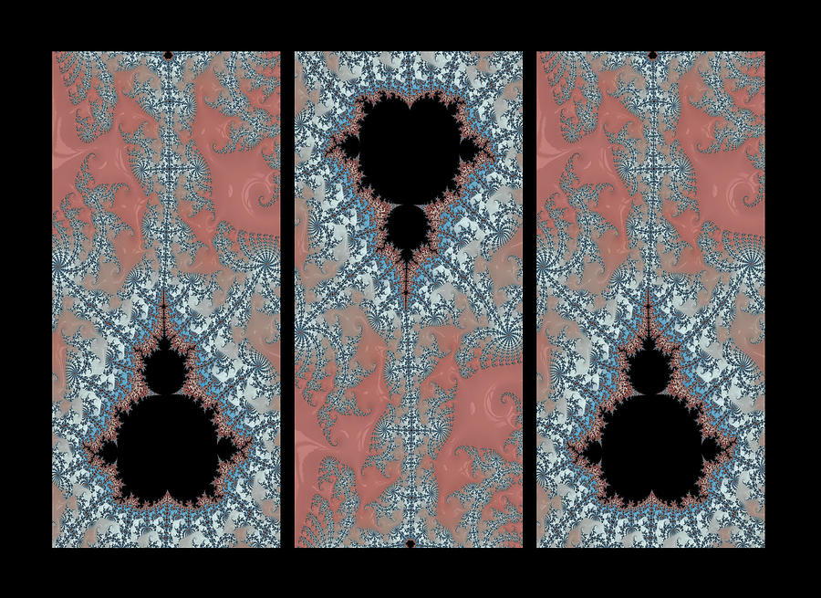 Three Spades Fractal Triptych  Digital Art by Shelli Fitzpatrick