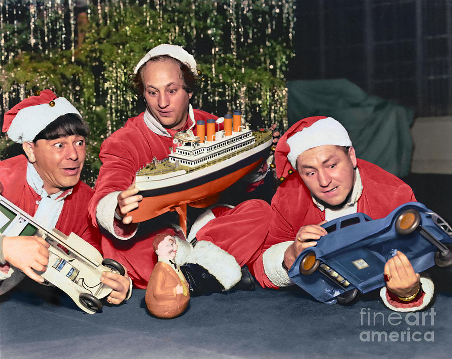 Three Stooges at Christmas Digital Art by Franchi Torres