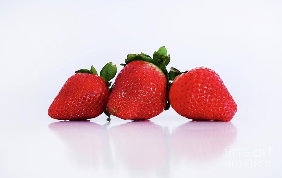 Three Strawberries  9318 Photograph by Jack Schultz