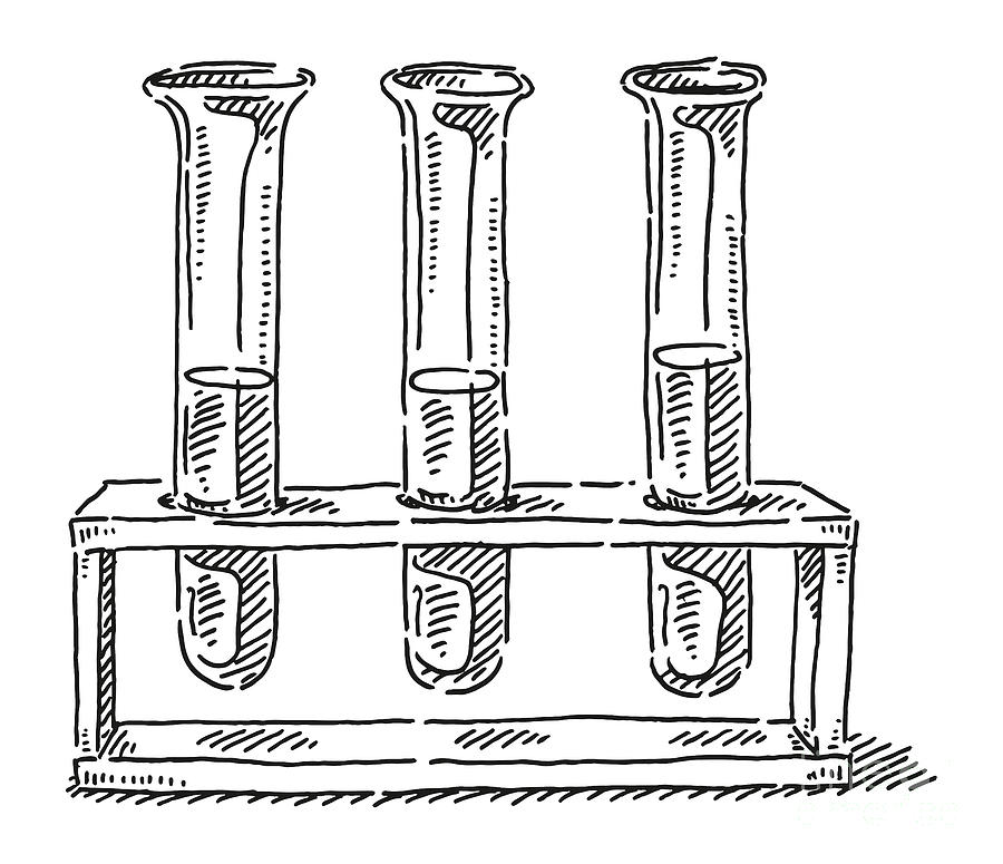 hand holding chemistry test tube vector illustration drawing Stock Vector  Image & Art - Alamy