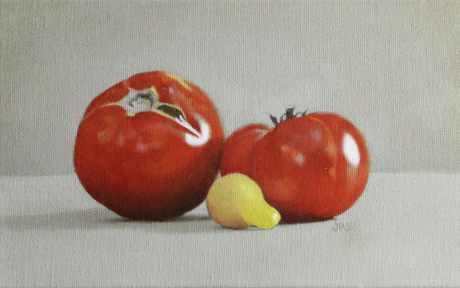 Three Tomatoes Painting by Jason Patrick Jenkins