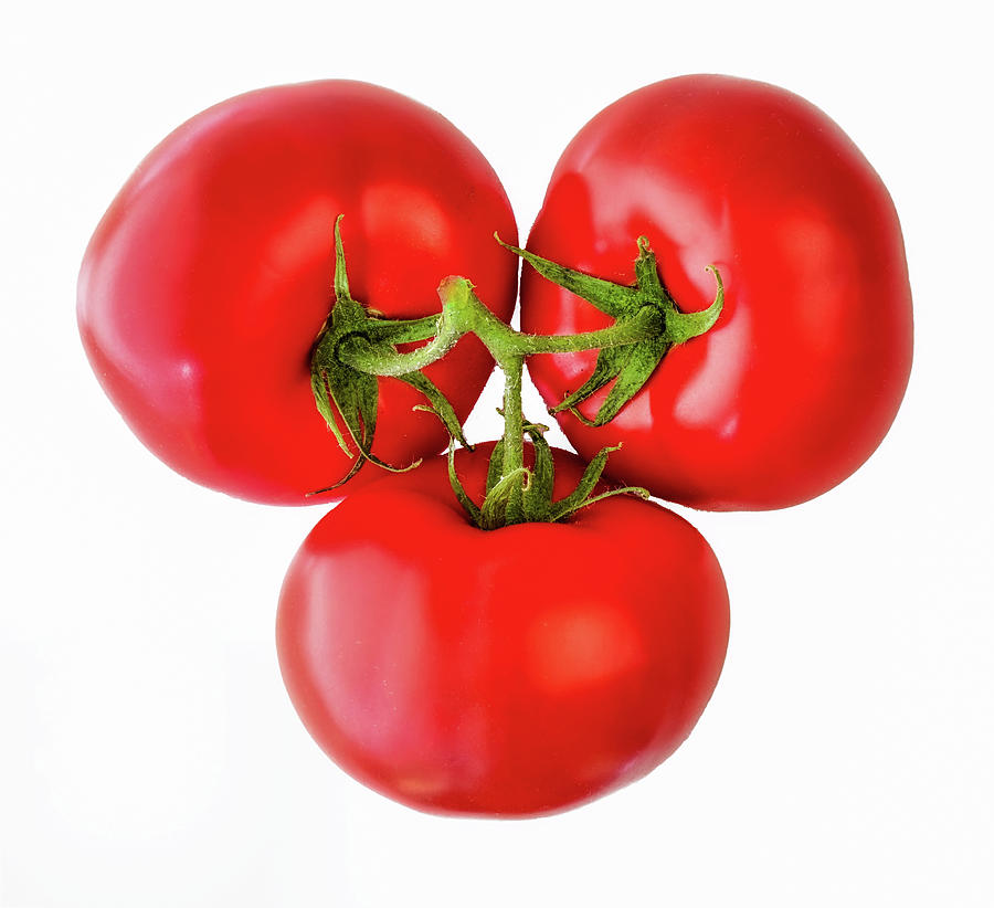 Three Tomato,smooth,kitchen art,s Photograph by Gary Slawsky