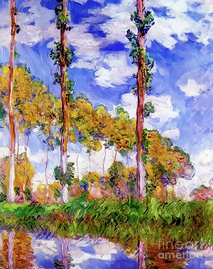 Three Trees in Summer by Claude Monet 1891 Painting by Claude Monet