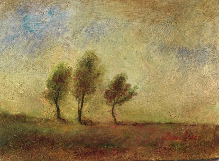 Countryside Painting - Three trees by Juan Bosco