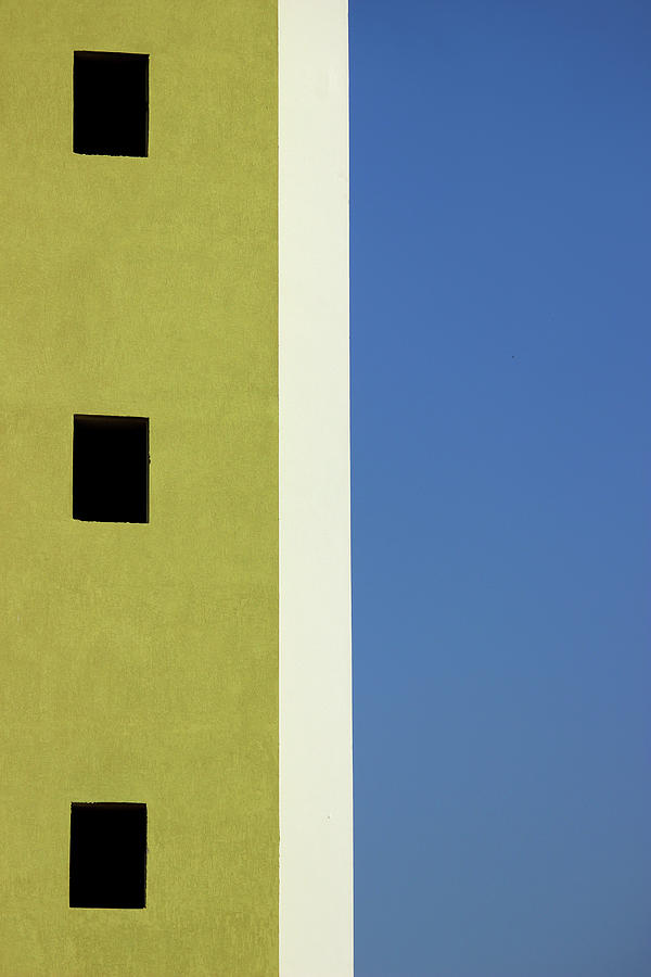 Three Windows Blue Sky Photograph by Prakash Ghai