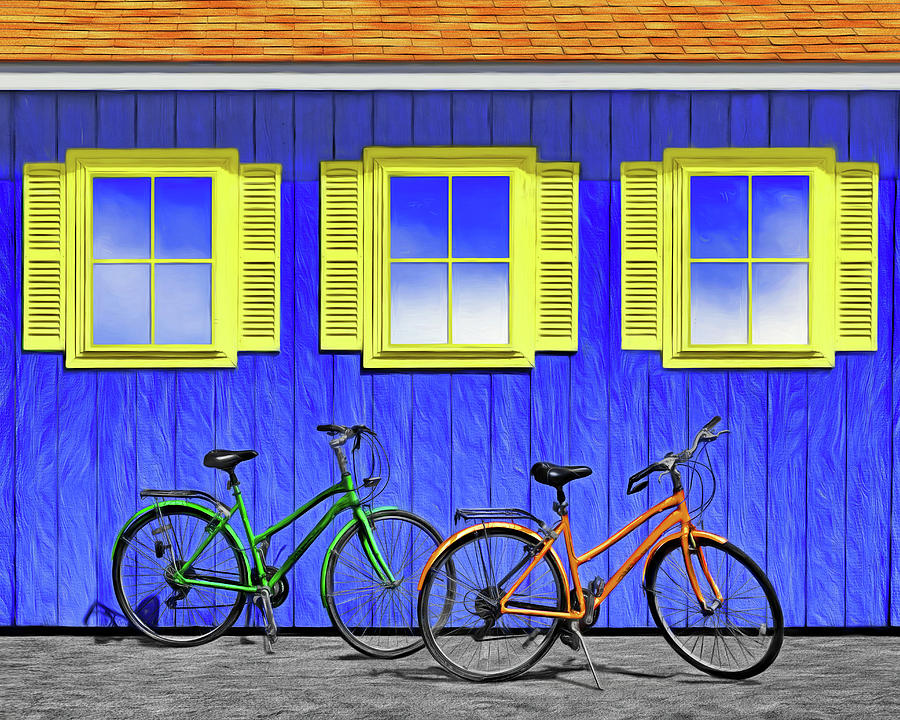Three Windows - Two Bikes Photograph by Nikolyn McDonald