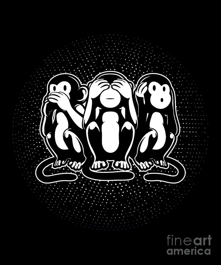 Master diploma Tandheelkundig optie Three Wise Monkey Speak See Hear No Evil Digital Art by Thomas Larch - Fine  Art America