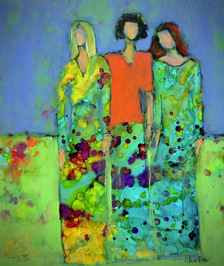 Three Women  Painting by Elise Ritter