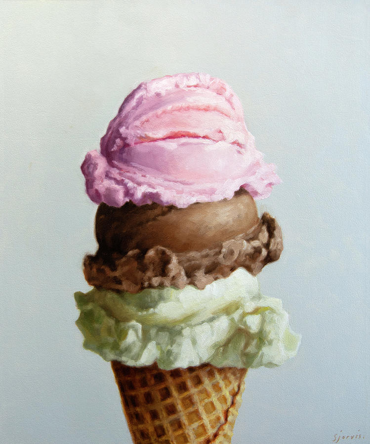 Ice Cream Painting - Threes The Charm by Susan N Jarvis