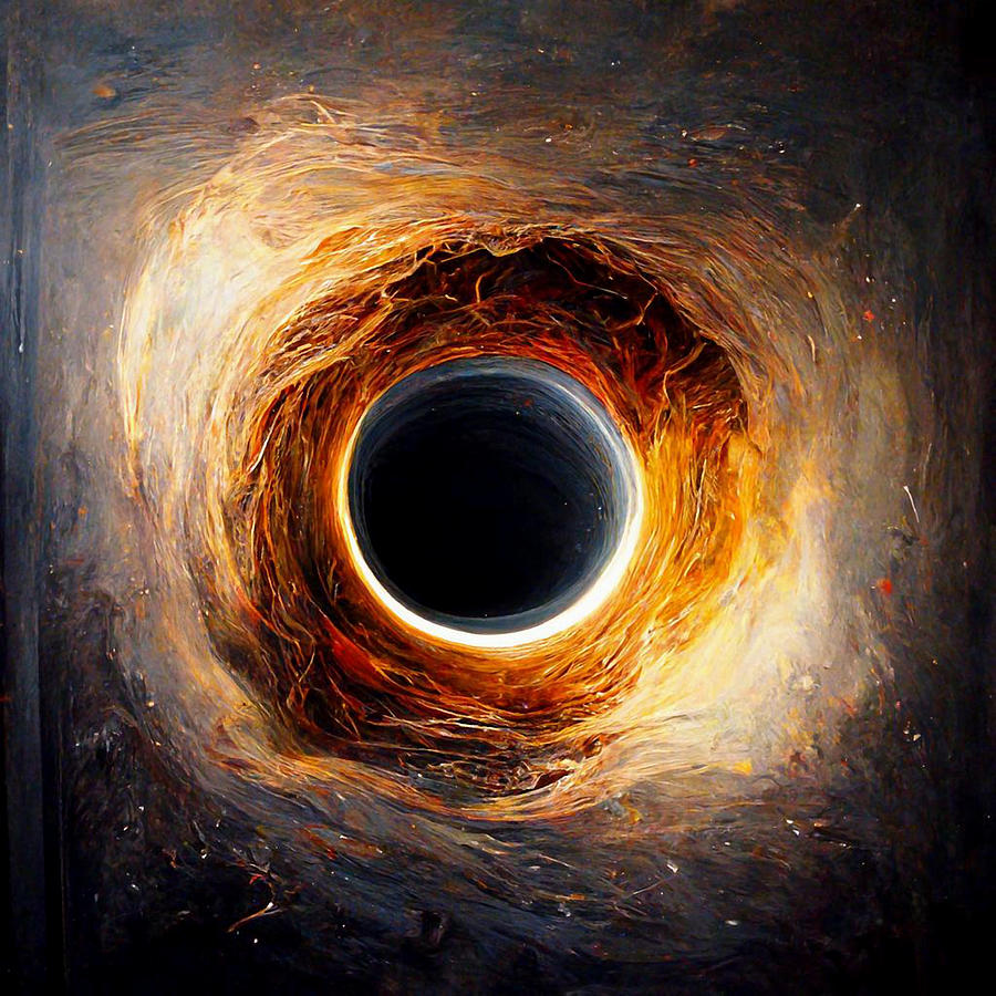 Space Digital Art - Through a Blackhole by Andrea Barbieri