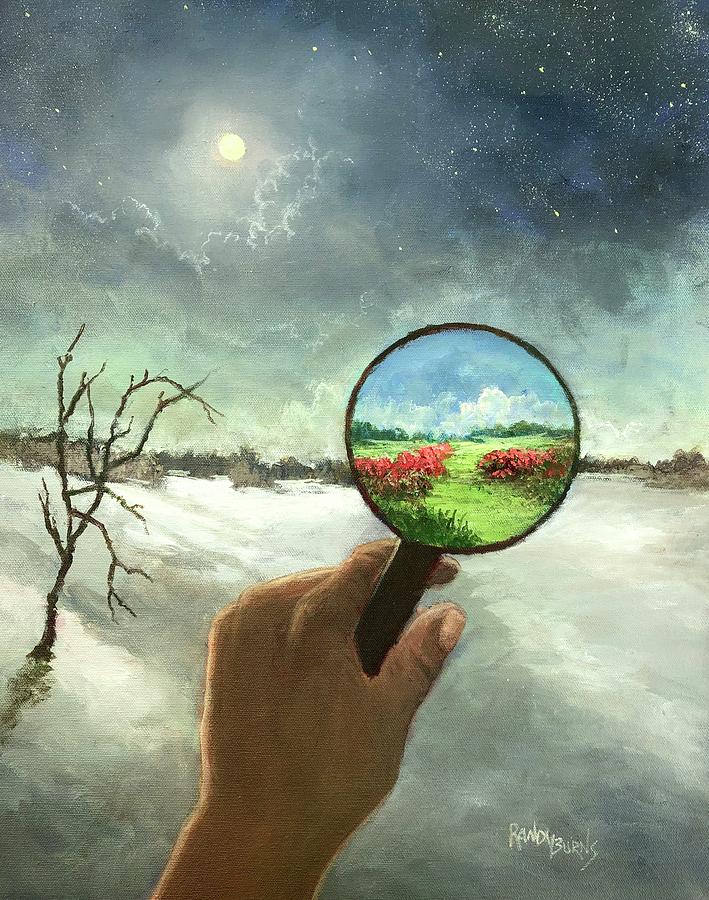 Magnifying Glass Painting - What We Choose To See by Rand Burns