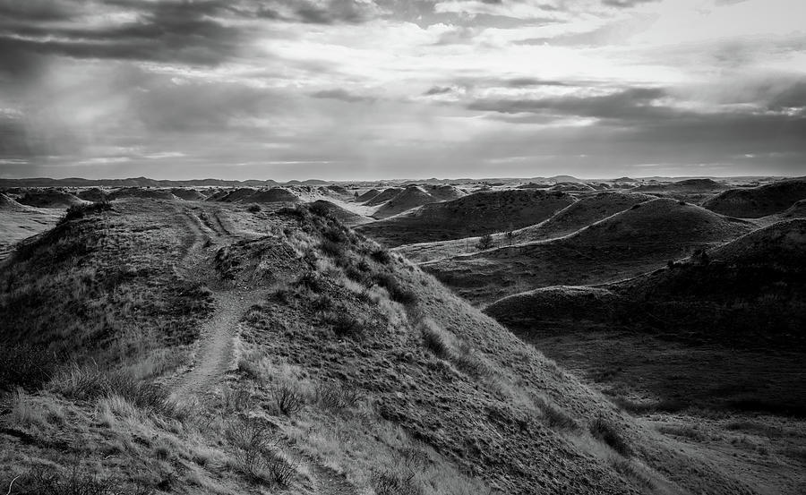 Through The Badlands Black And White Photograph by Dan Sproul