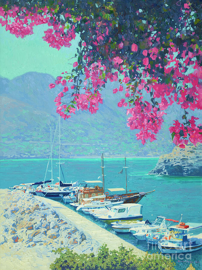 Through The Branches Of Bougainvillea Painting