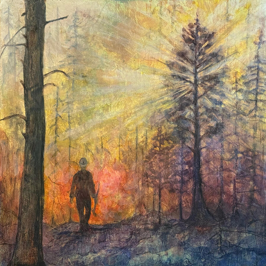 Through the Smoke Painting by Tonja Opperman