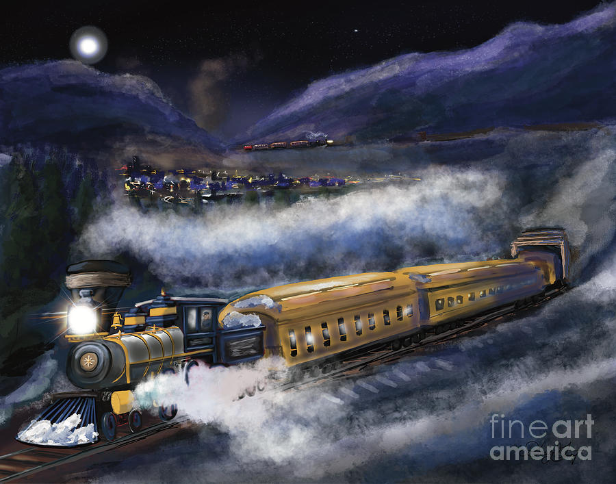 Through the Train Sheds of Donnner Pass Digital Art by Doug Gist