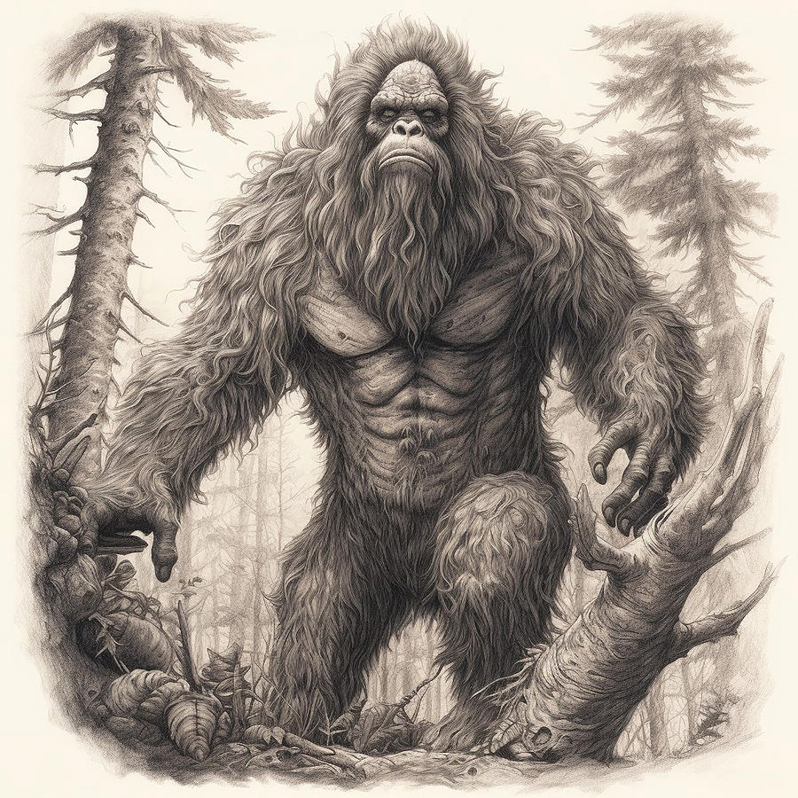 Through The Trees Sasquatch Digital Art By Steve McKinzie Fine Art   Through The Trees Sasquatch Steve Mckinzie 