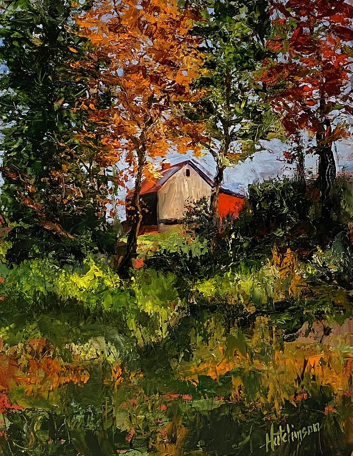Barn Painting - Through the Woods by Diane Hutchinson