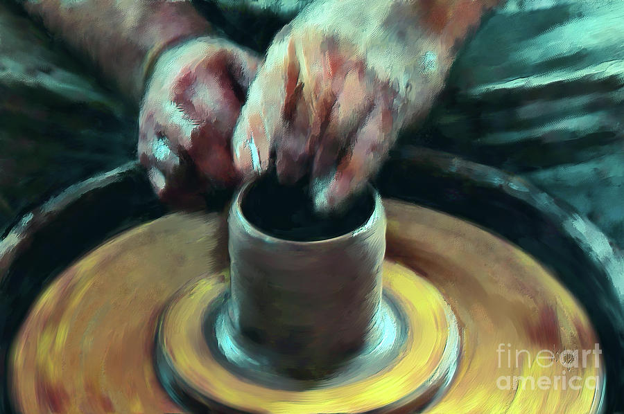 Throwing A Pot Digital Art by Lois Bryan